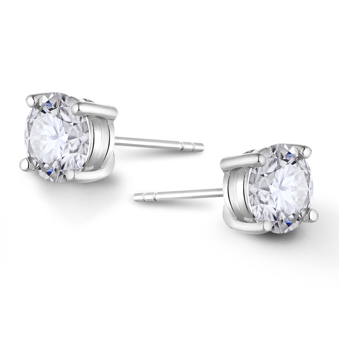 4.0ct モアサナイト 4本爪 ソリティア ピアス シルバー925 