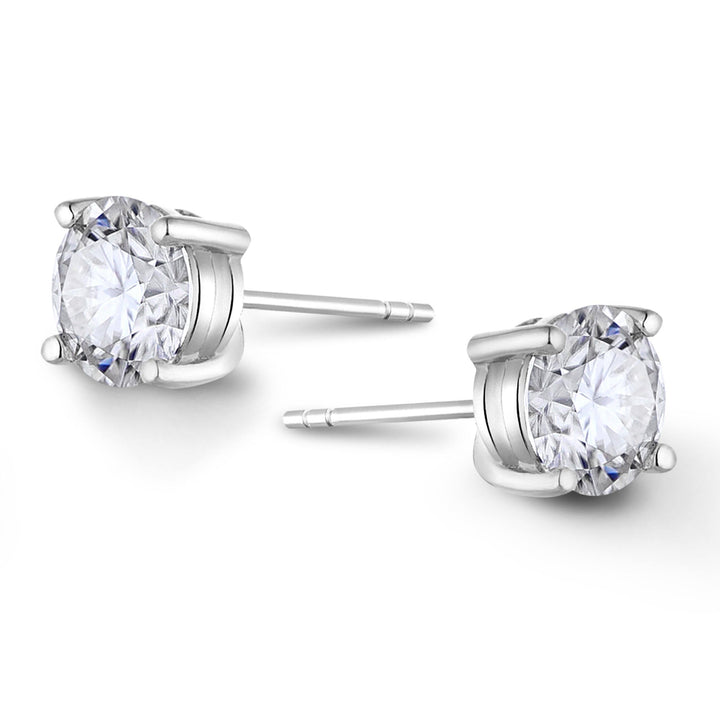 4.0ct モアサナイト 4本爪 ソリティア ピアス シルバー925 