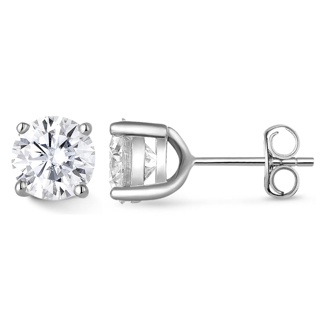 4.0ct モアサナイト 4本爪 ソリティア ピアス シルバー925 