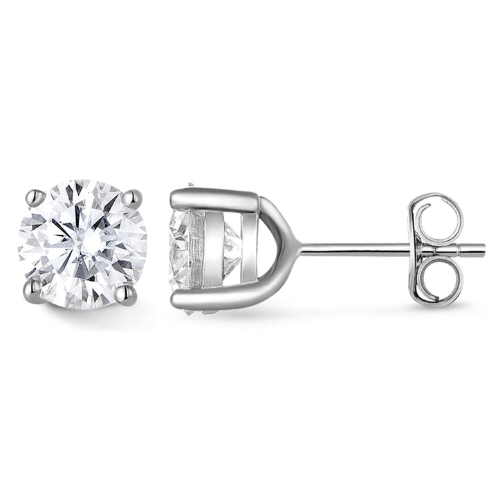 4.0ct モアサナイト 4本爪 ソリティア ピアス シルバー925 