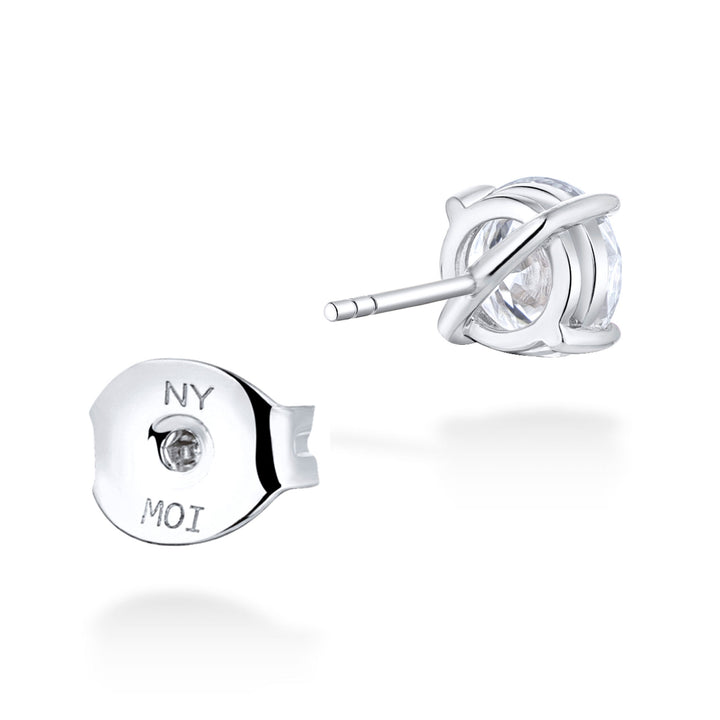 4.0ct モアサナイト 4本爪 ソリティア ピアス シルバー925 