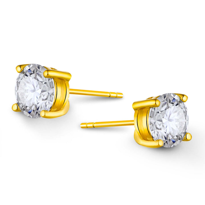 4.0ct モアサナイト 4本爪 ソリティア ピアス シルバー925