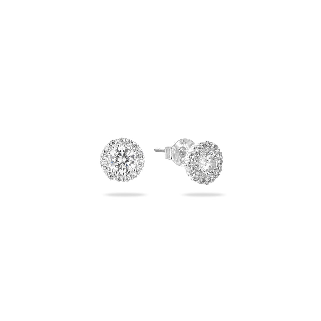 1.24ct モアサナイト ヘイロー ピアス シルバー925