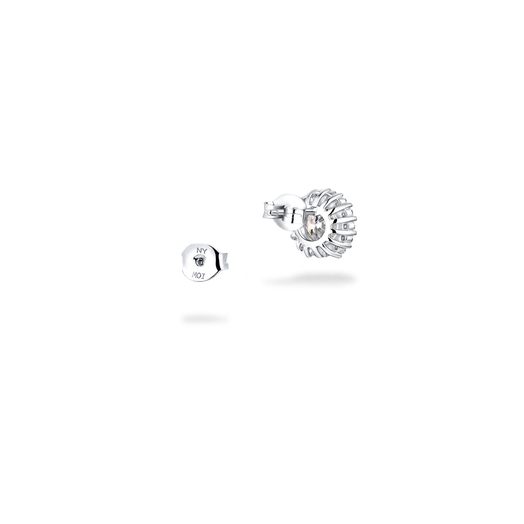 1.24ct モアサナイト ヘイロー ピアス シルバー925