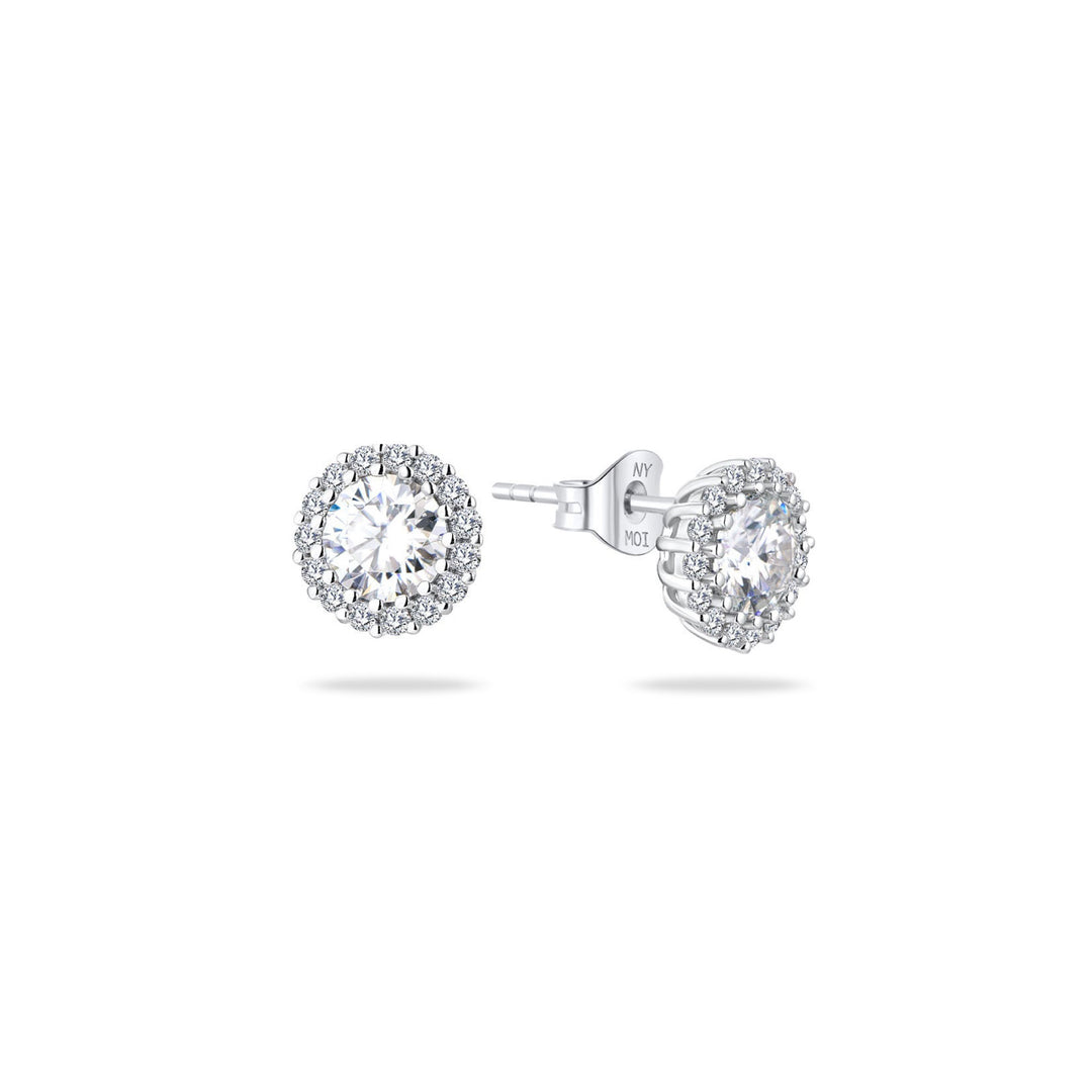 2.45ct モアサナイト ヘイロー ピアス シルバー925