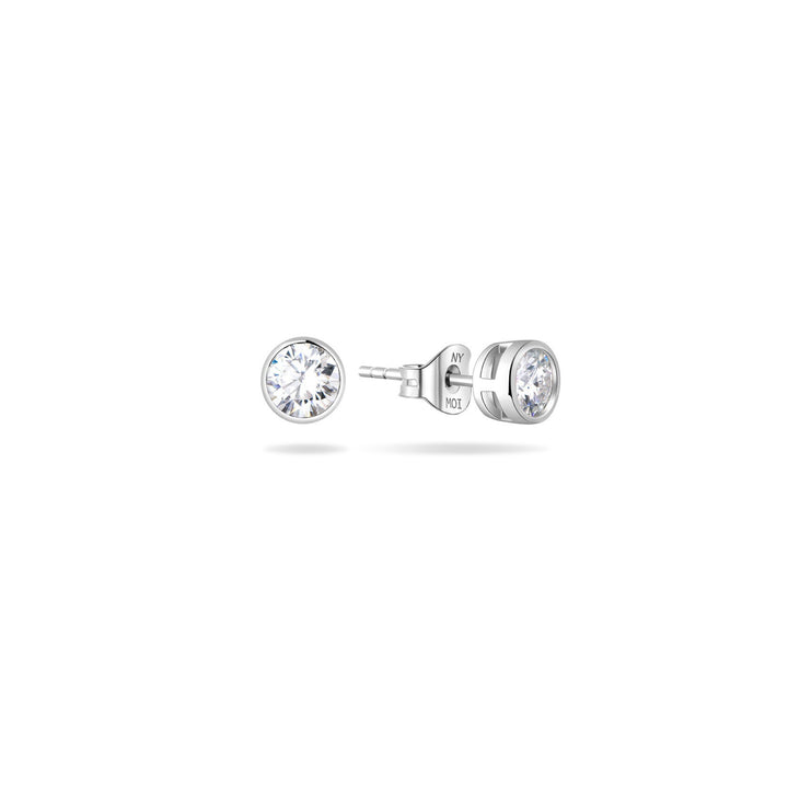 1.0ct モアサナイト ベゼル ピアス シルバー925