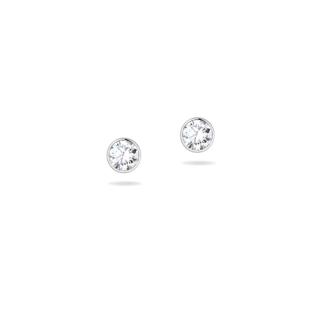 1.0ct モアサナイト ベゼル ピアス シルバー925
