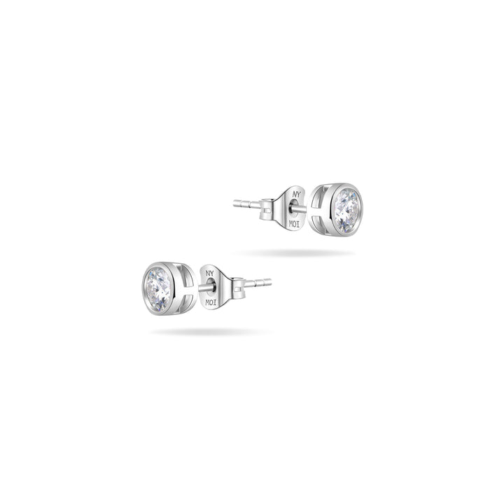 1.0ct モアサナイト ベゼル ピアス シルバー925