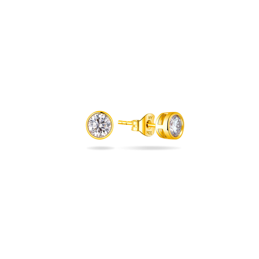 1.0ct モアサナイト ベゼル ピアス シルバー925