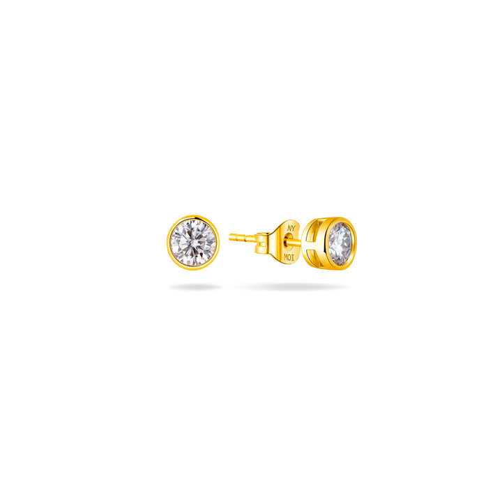 1.0ct モアサナイト ベゼル ピアス シルバー925