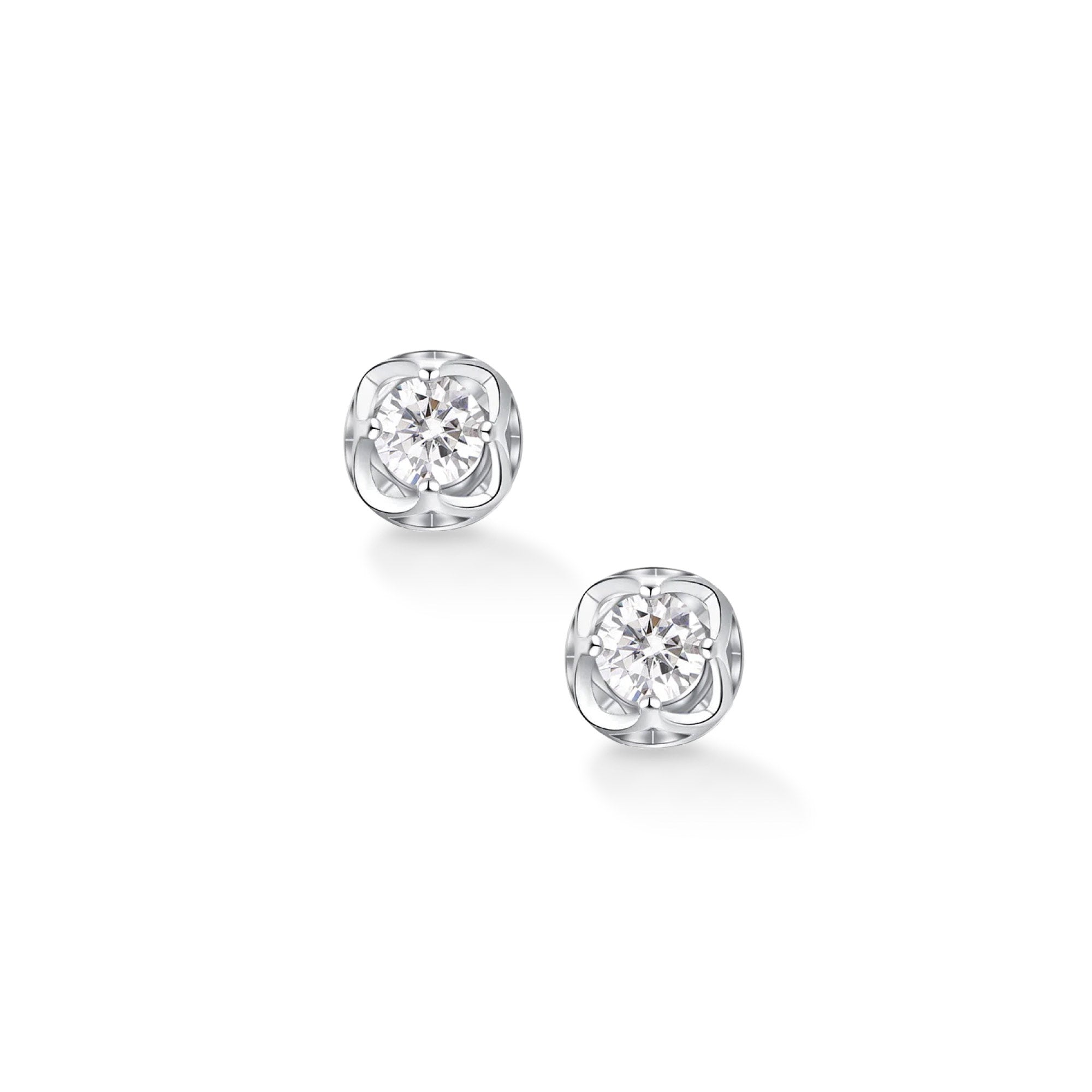 0.6ct モアサナイト ローズ ソリティア ピアス シルバー925 | NEXT