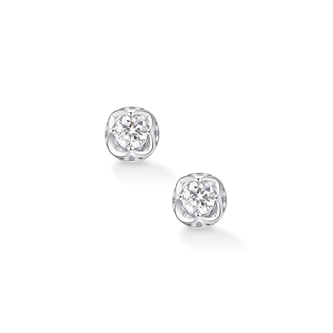 0.6ct モアサナイト ローズ ソリティア ピアス シルバー925