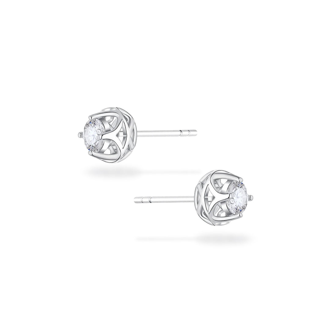 0.6ct モアサナイト ローズ ソリティア ピアス シルバー925
