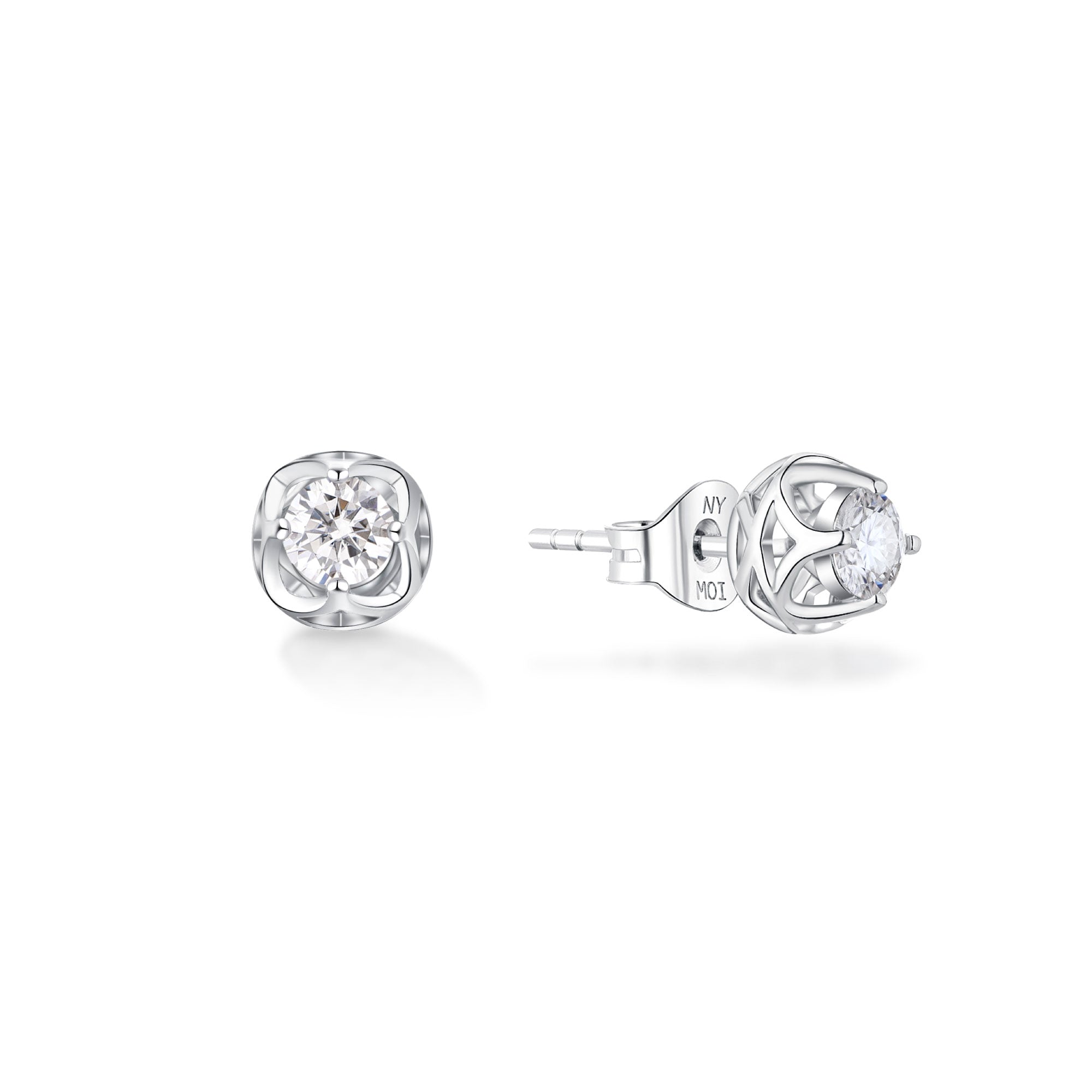0.6ct モアサナイト ローズ ソリティア ピアス シルバー925 | NEXT