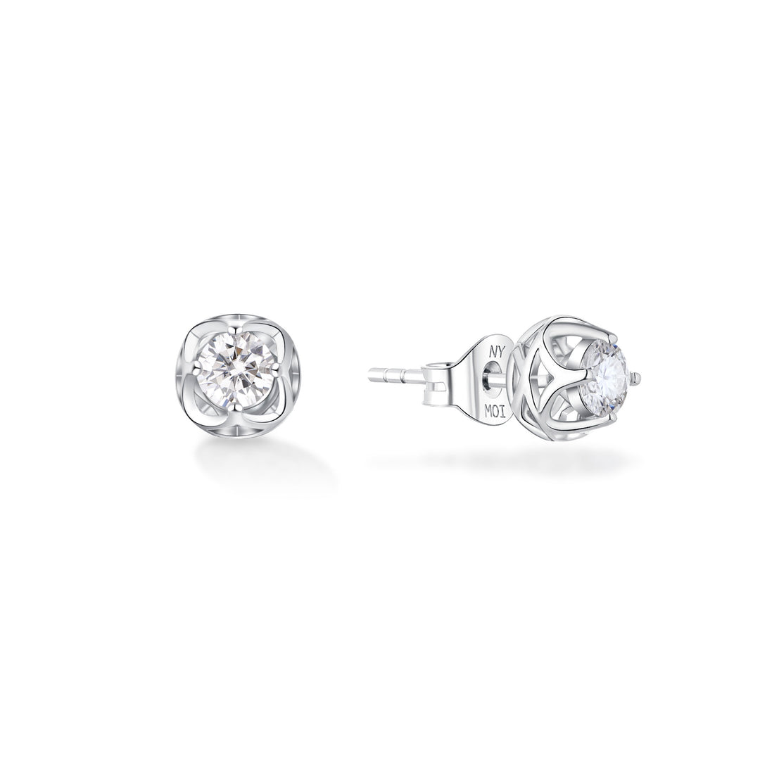 0.6ct モアサナイト ローズ ソリティア ピアス シルバー925