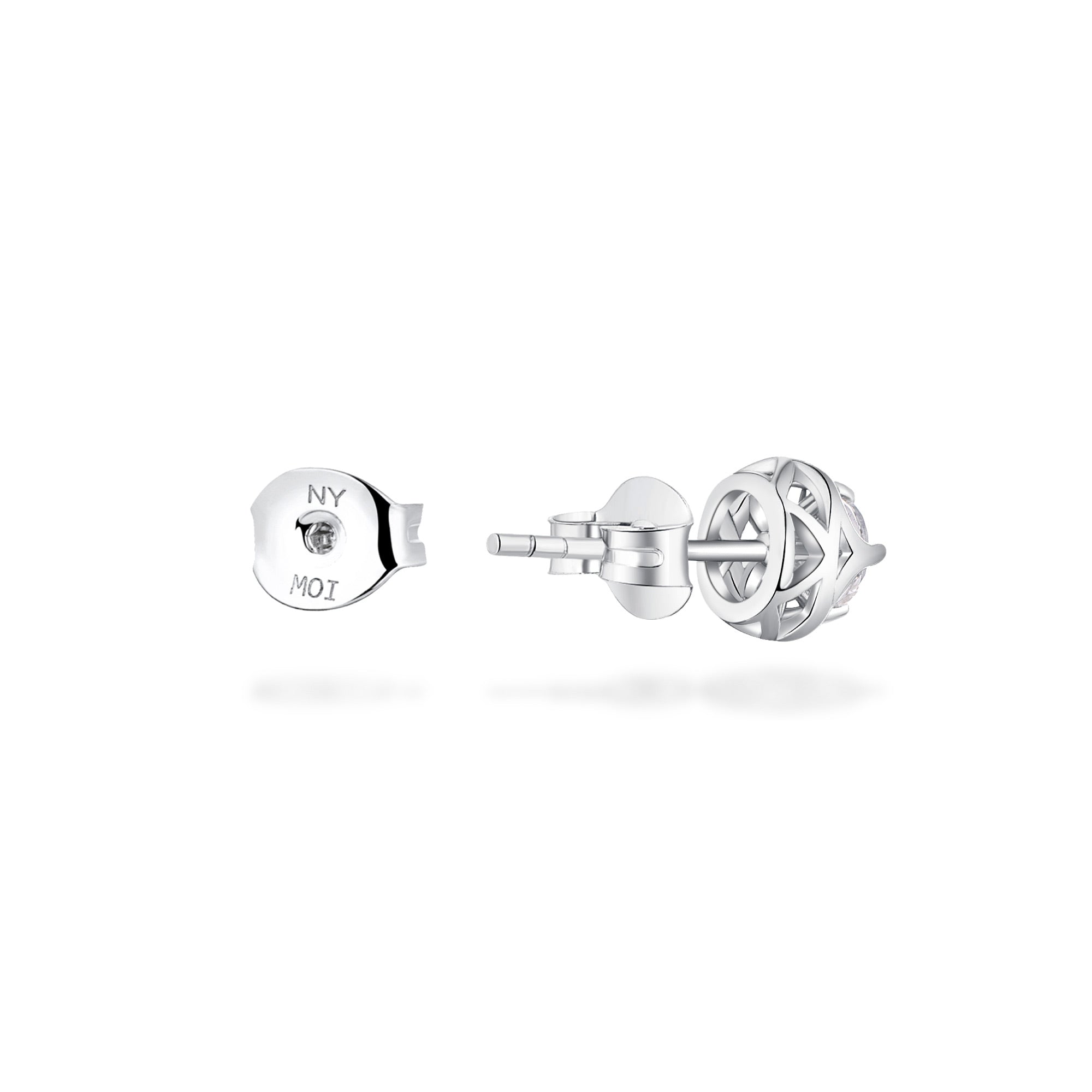 0.6ct モアサナイト ローズ ソリティア ピアス シルバー925 | NEXT