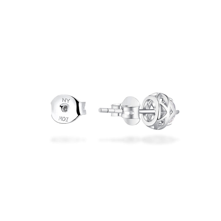 0.6ct モアサナイト ローズ ソリティア ピアス シルバー925