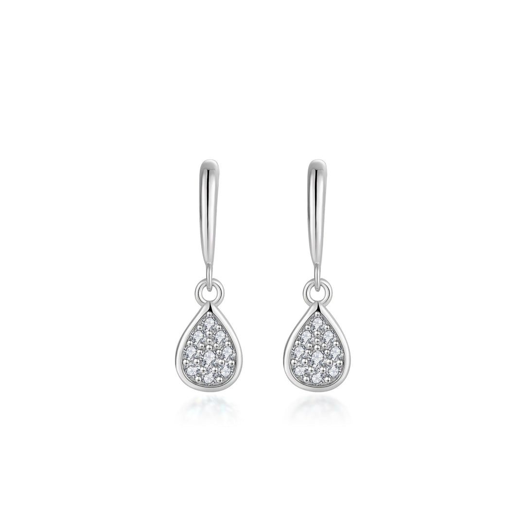 0.11ct モアサナイト ティアドロップ パヴェ ピアス シルバー925