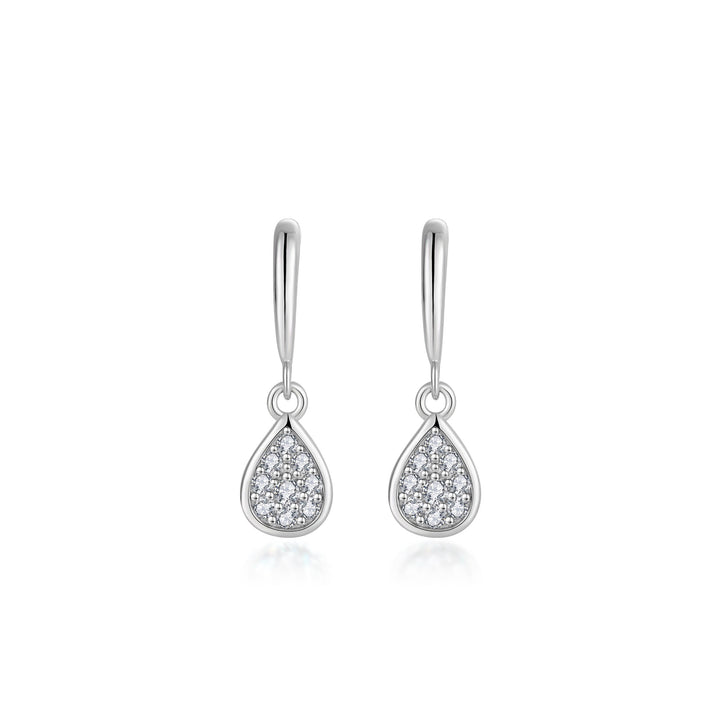 0.11ct モアサナイト ティアドロップ パヴェ ピアス シルバー925