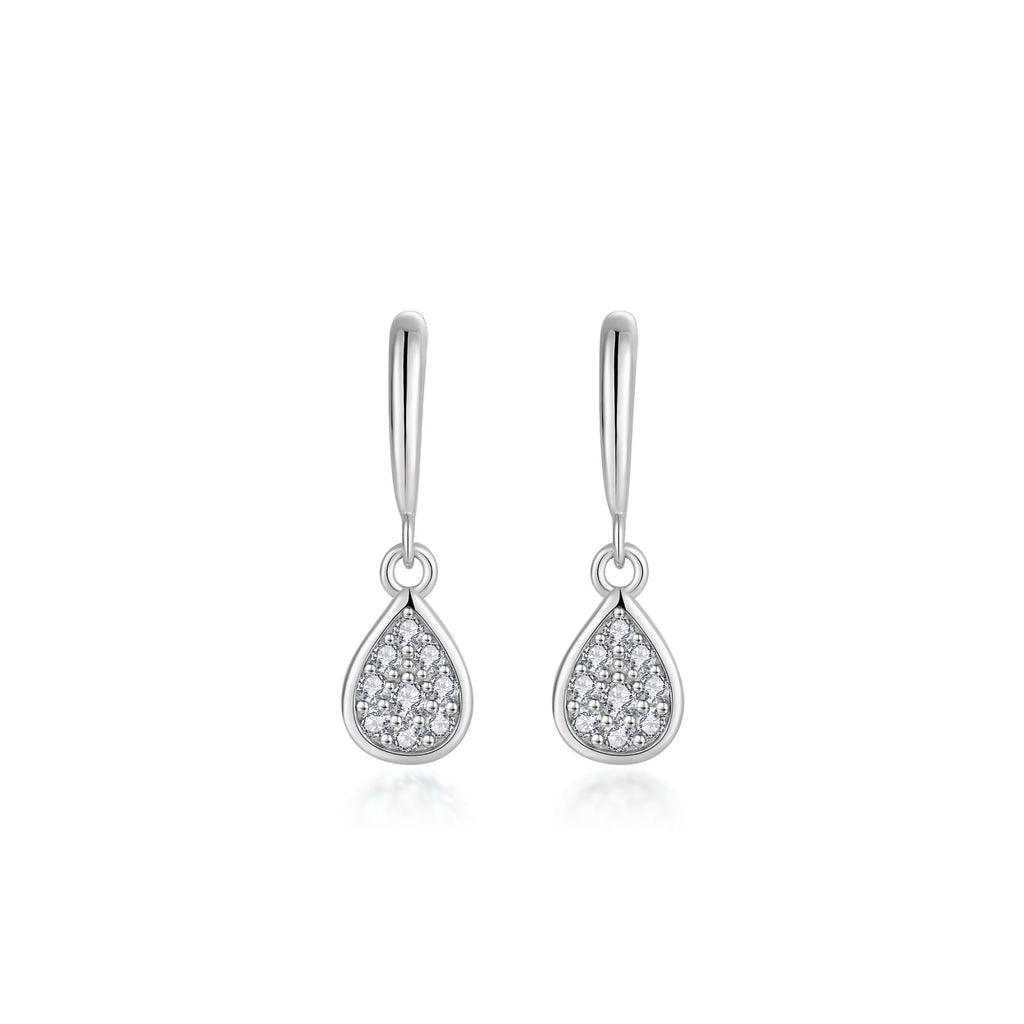 0.11ct モアサナイト ティアドロップ パヴェ ピアス シルバー925