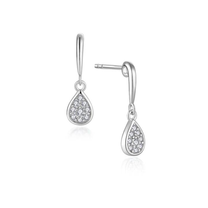 0.11ct モアサナイト ティアドロップ パヴェ ピアス シルバー925