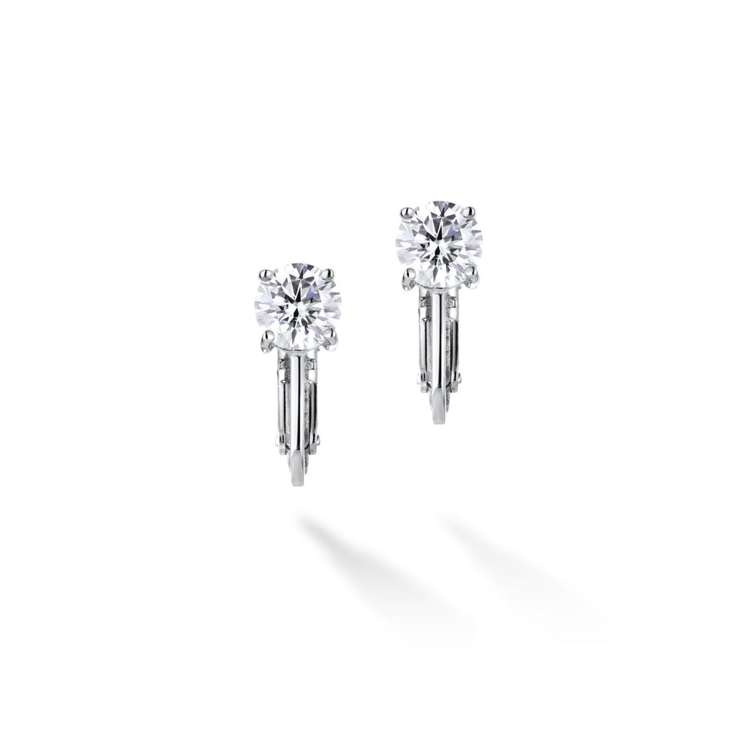 2.0ct モアサナイト 4本爪 ソリティア イヤリング シルバー925