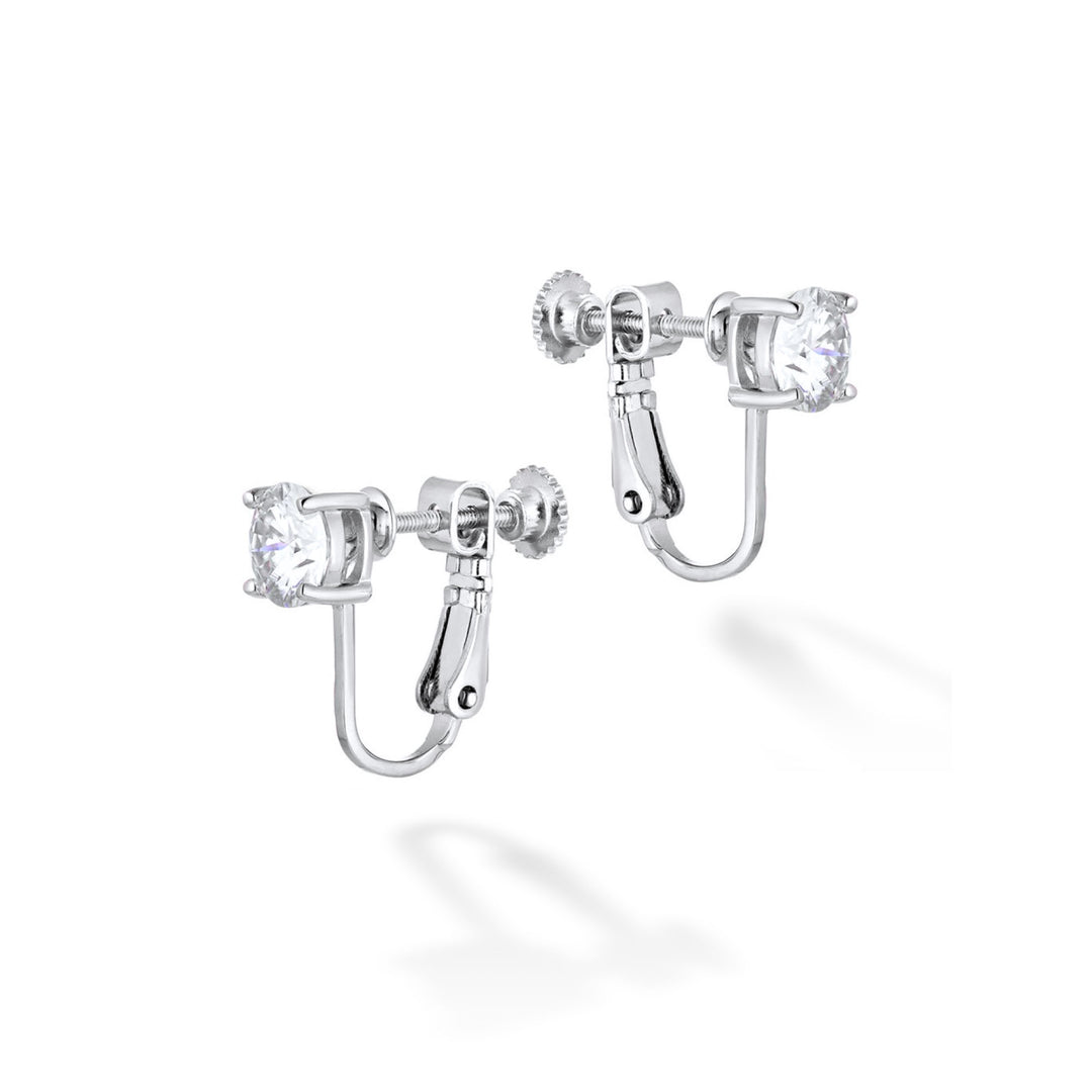 2.0ct モアサナイト 4本爪 ソリティア イヤリング シルバー925