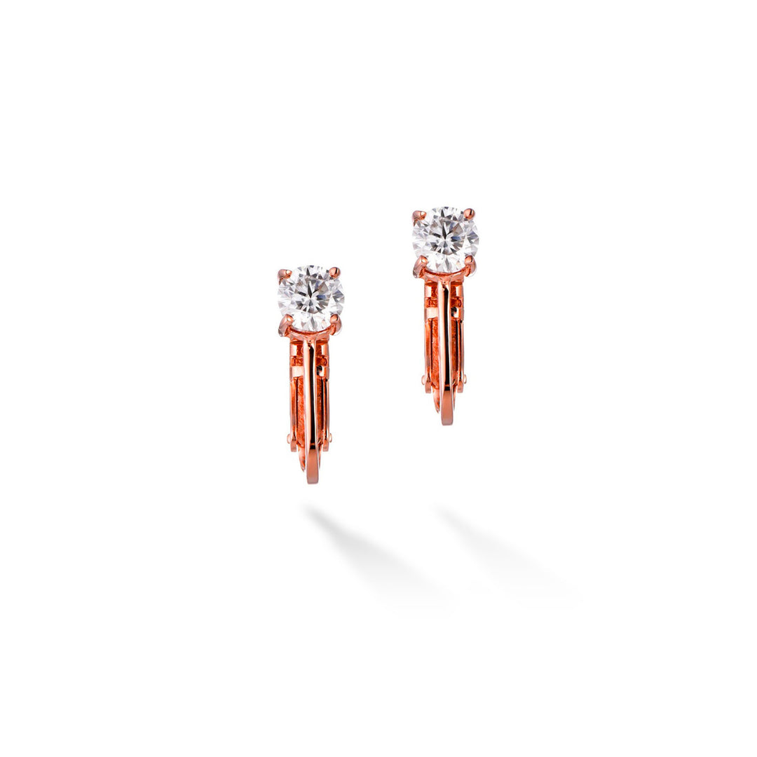 1.0ct モアサナイト 4本爪 ソリティア イヤリング シルバー925　ピンクゴールドコーティング