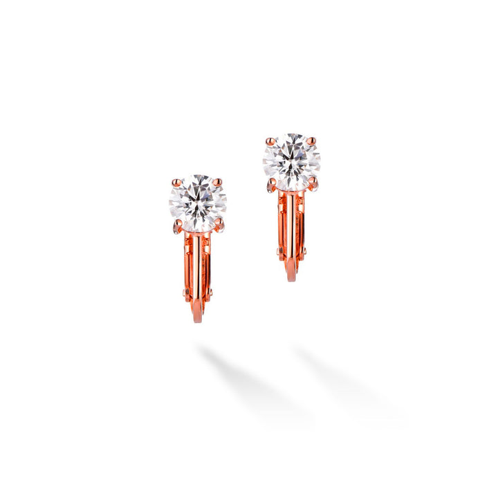 2.0ct モアサナイト 4本爪 ソリティア イヤリング シルバー925　ピンクゴールドコーティング