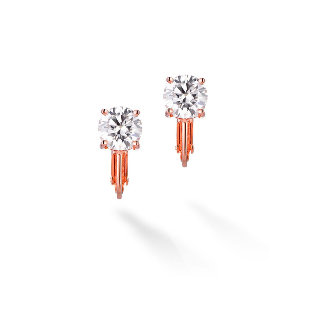 4.0ct モアサナイト 4本爪 ソリティア イヤリング シルバー925　ピンクゴールドコーティング
