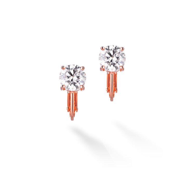 4.0ct モアサナイト 4本爪 ソリティア イヤリング シルバー925　ピンクゴールドコーティング