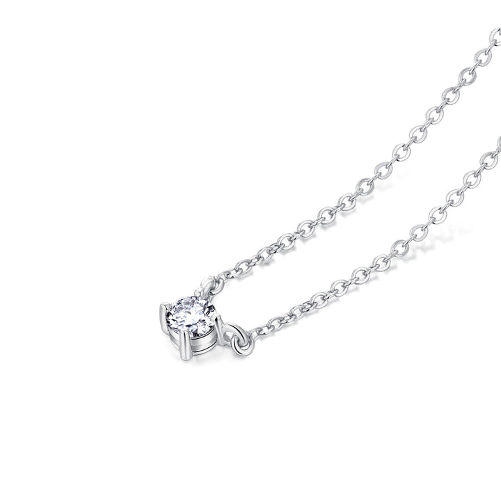 0.3ct モアサナイト 4本爪 ソリティア ネックレス シルバー925