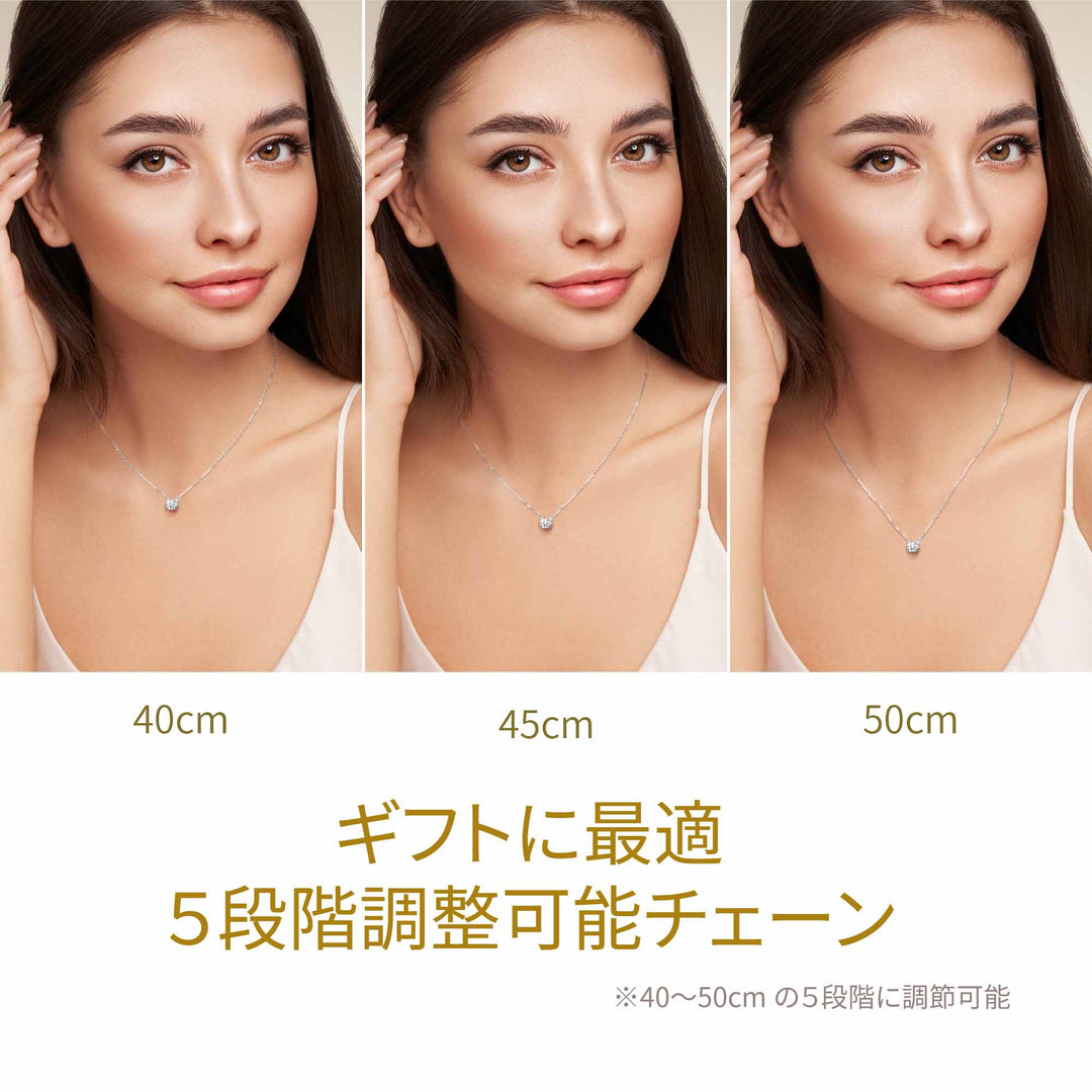 0.5ct モアサナイト 4本爪 ソリティア ネックレス シルバー925