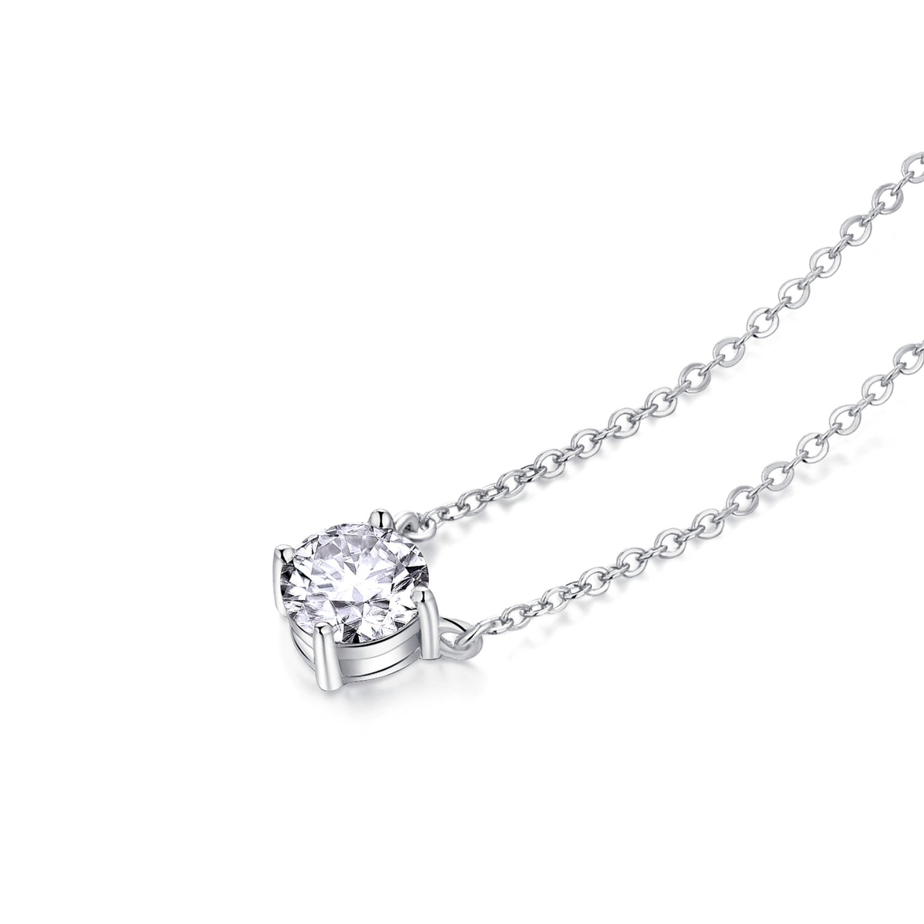 1.0ct モアサナイト 4本爪 ソリティア ネックレス シルバー925 | NEXT