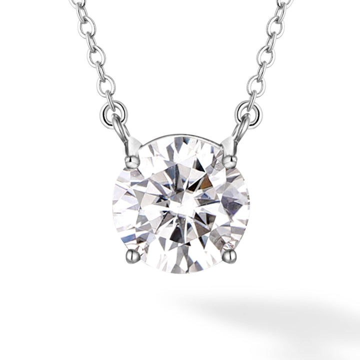 3.0ct モアサナイト 4本爪 ソリティア ネックレス シルバー925