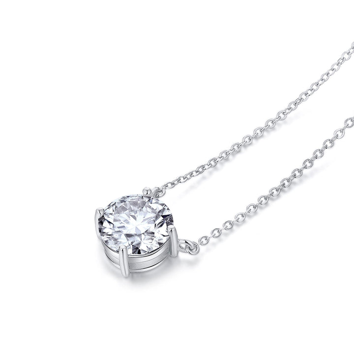 3.0ct モアサナイト 4本爪 ソリティア ネックレス シルバー925