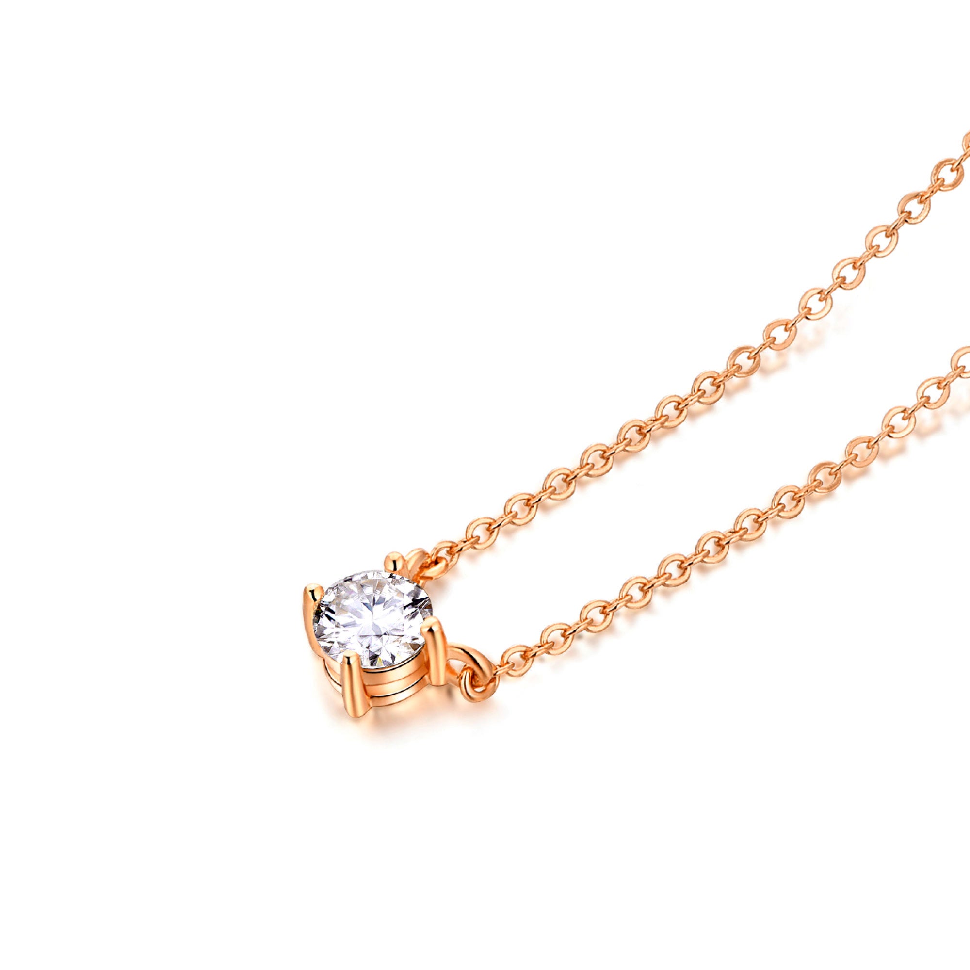 0.5ct モアサナイト 4本爪 ソリティア ネックレス シルバー925 | NEXT