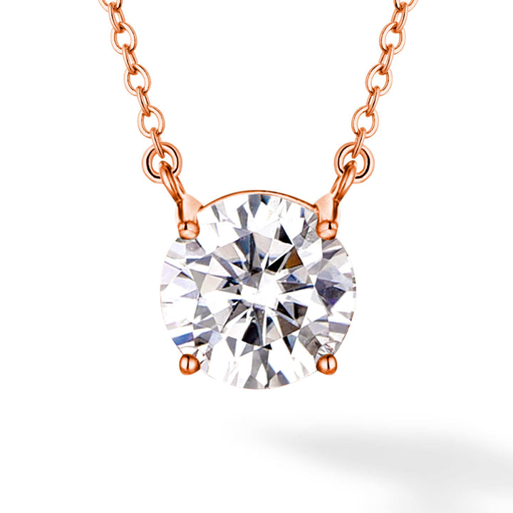 3.0ct モアサナイト 4本爪 ソリティア ネックレス シルバー925 ピンクゴールドコーティング