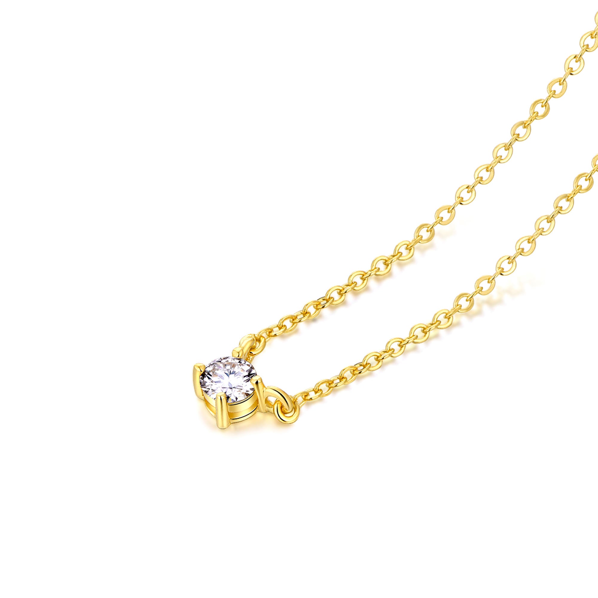 0.3ct モアサナイト 4本爪 ソリティア ネックレス シルバー925 | NEXT