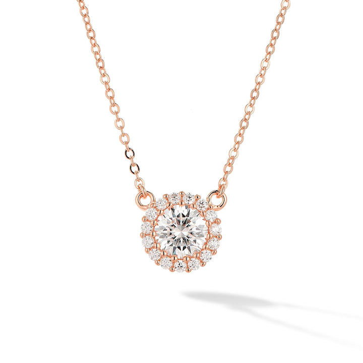 1.22ct モアサナイト ヘイロー ネックレス シルバー925