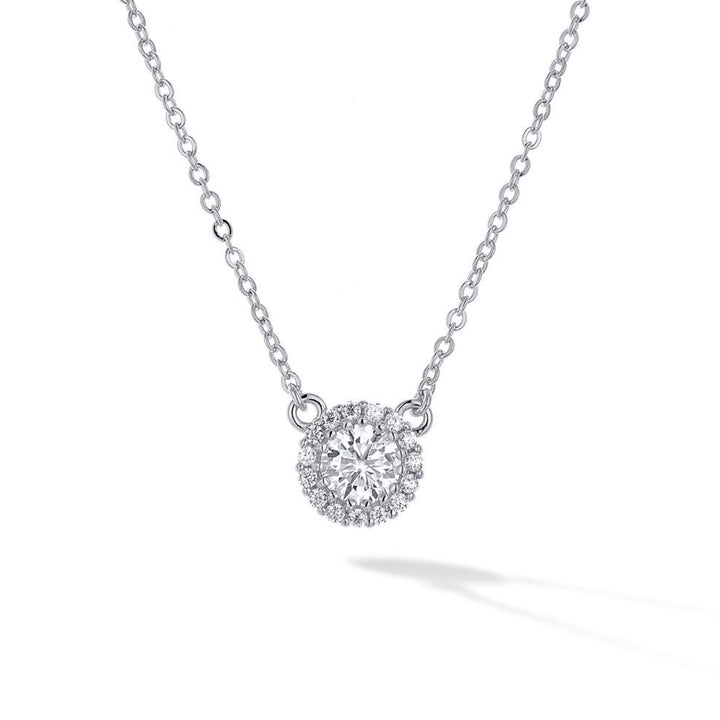 0.62ct モアサナイト ヘイロー ネックレス シルバー925