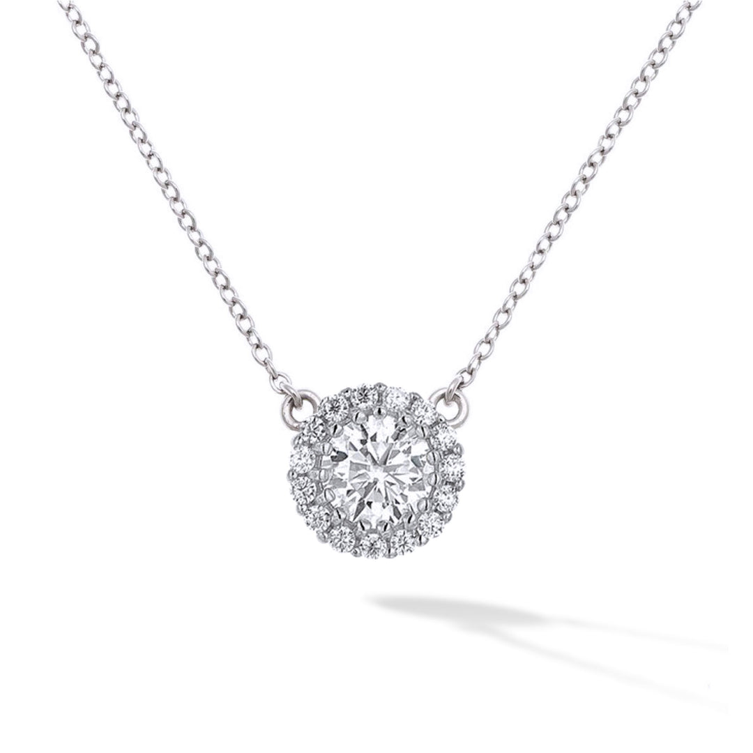 1.22ct モアサナイト ヘイロー ネックレス シルバー925