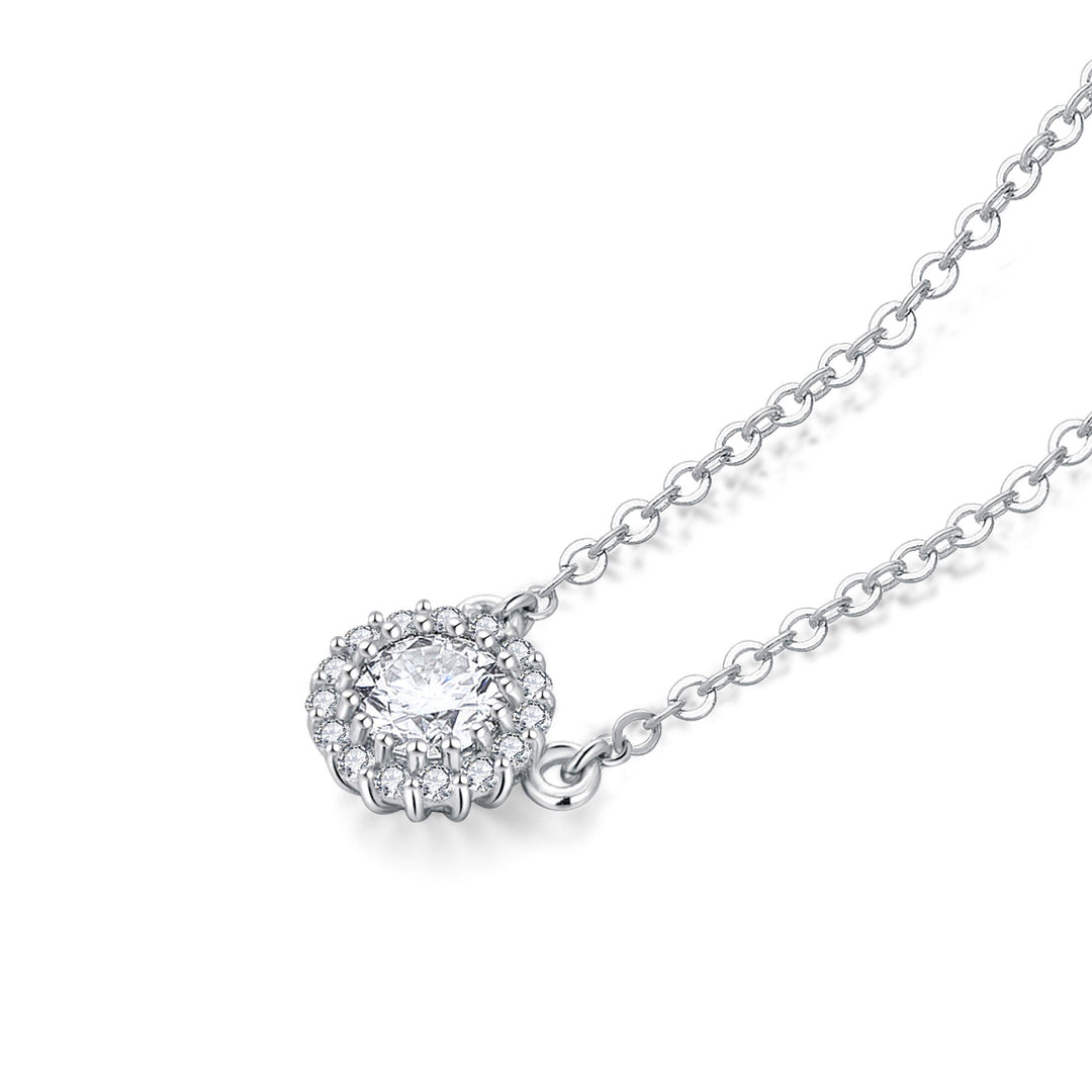 1.22ct モアサナイト ヘイロー ネックレス シルバー925