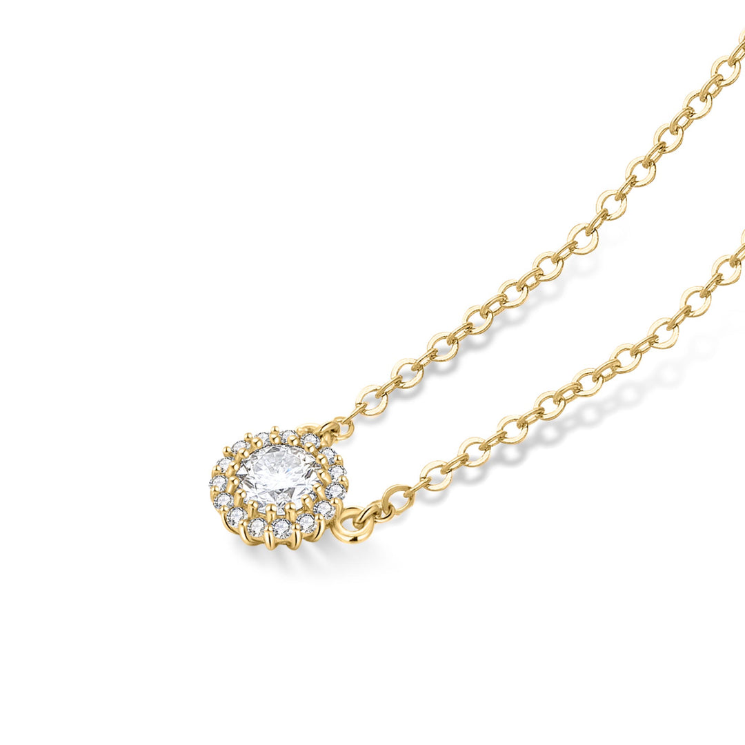 0.62ct モアサナイト ヘイロー ネックレス シルバー925