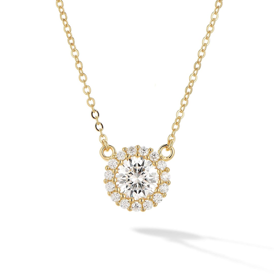 1.22ct モアサナイト ヘイロー ネックレス シルバー925