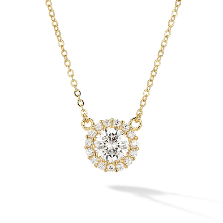 1.22ct モアサナイト ヘイロー ネックレス シルバー925