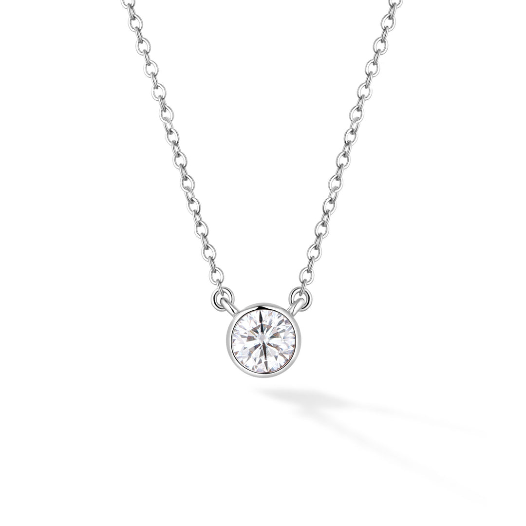 0.5ct モアサナイト ベゼル ネックレス シルバー925