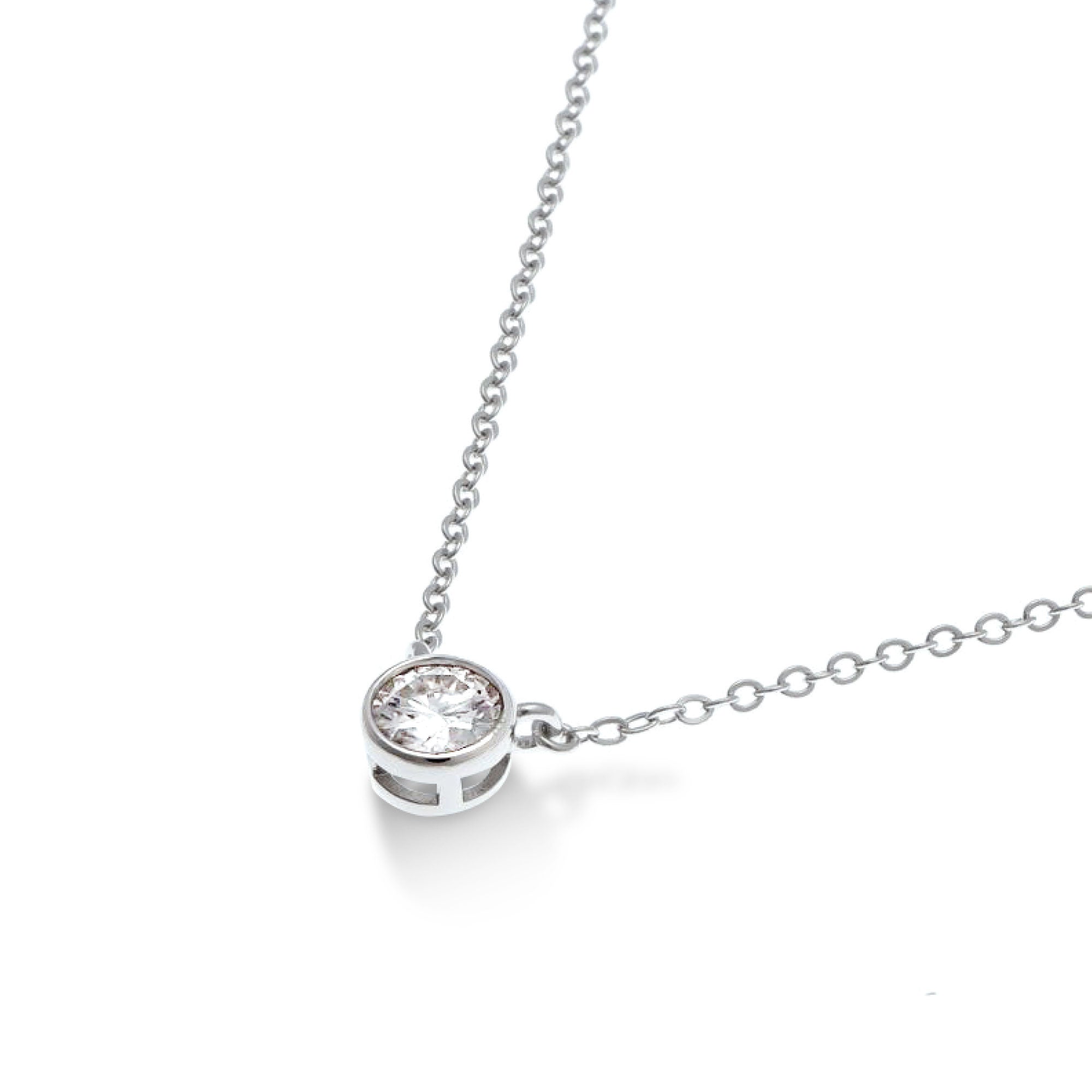 0.5ct モアサナイト ベゼル ネックレス シルバー925 | NEXT DIAMOND