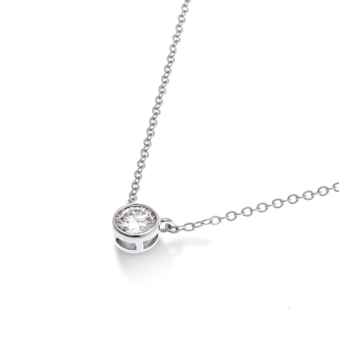 0.5ct モアサナイト ベゼル ネックレス シルバー925