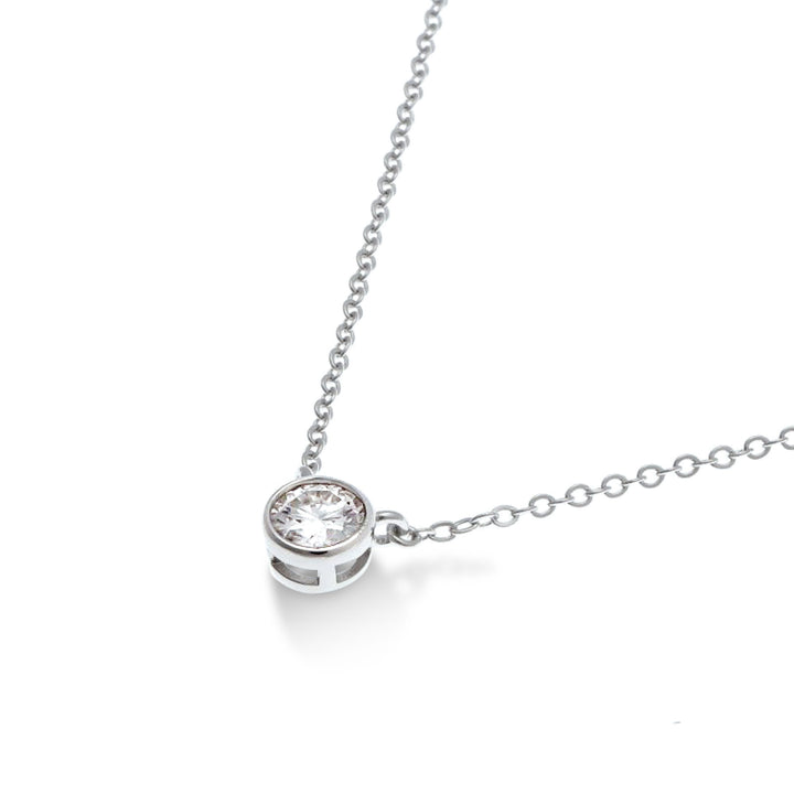 0.5ct モアサナイト ベゼル ネックレス シルバー925